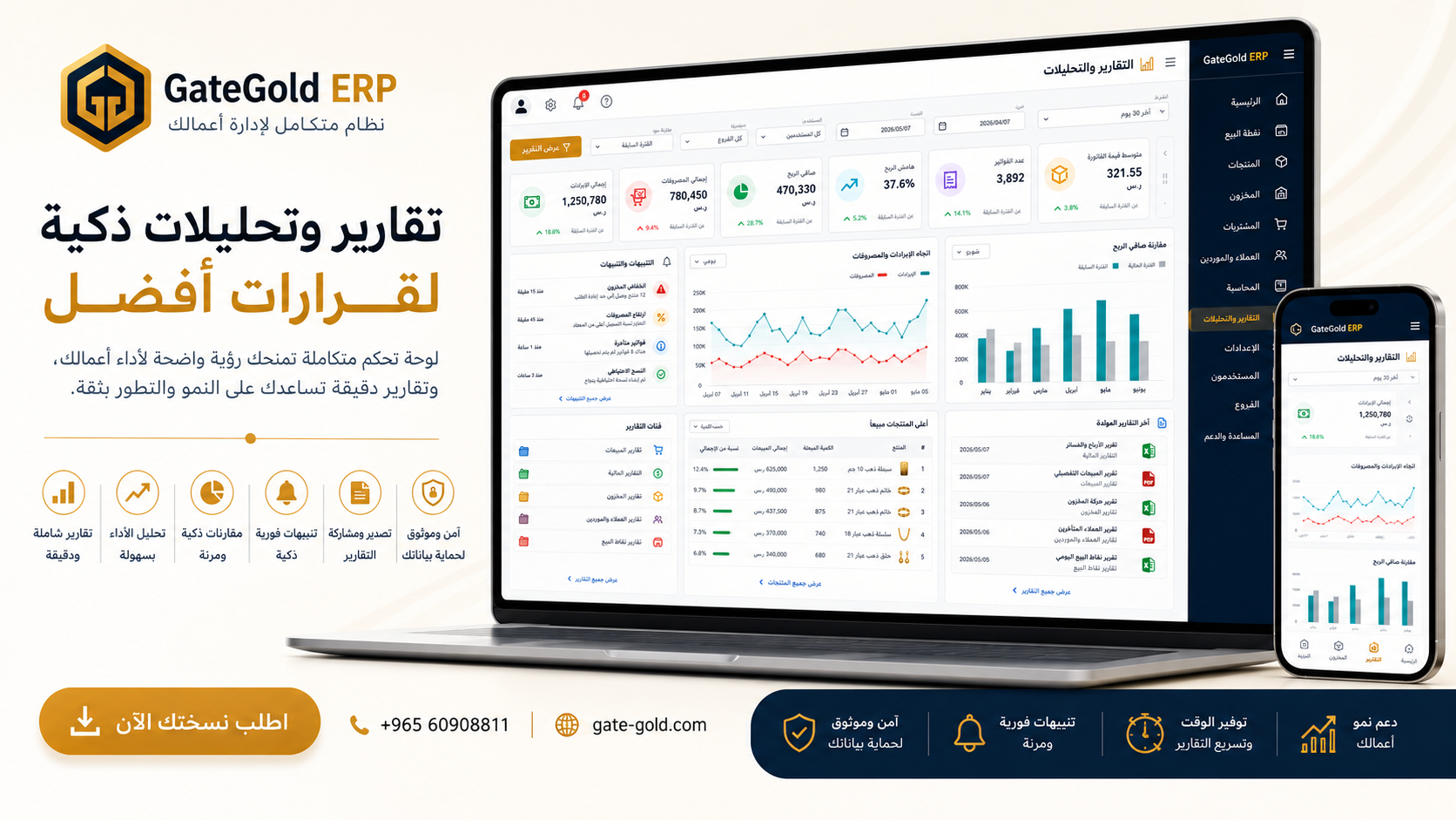 صورة تجريبية لصفحة التقارير